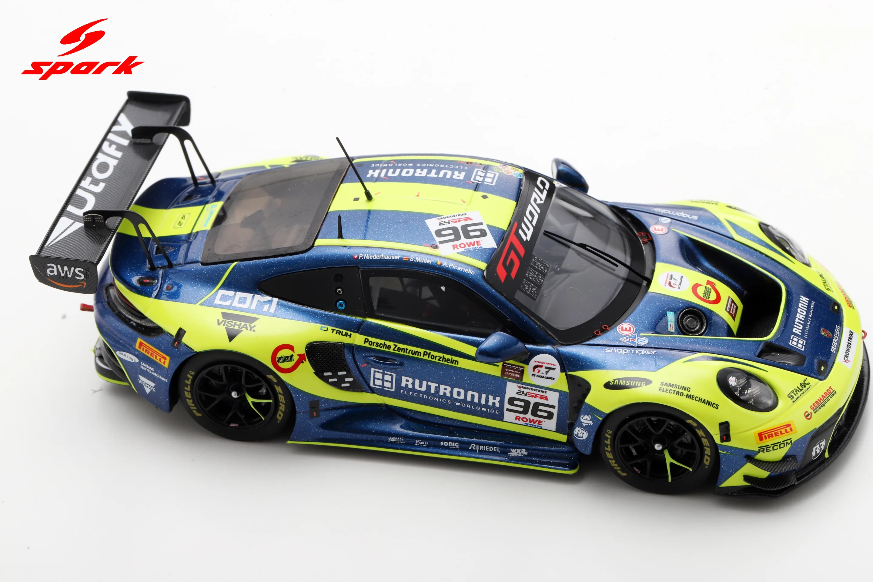 Porsche 911 GT3 R (992) No.96 Rutronik Racing 2nd 24H Spa 2025 S. Müller - P. Niederhauser - A. Picariello Limited 400