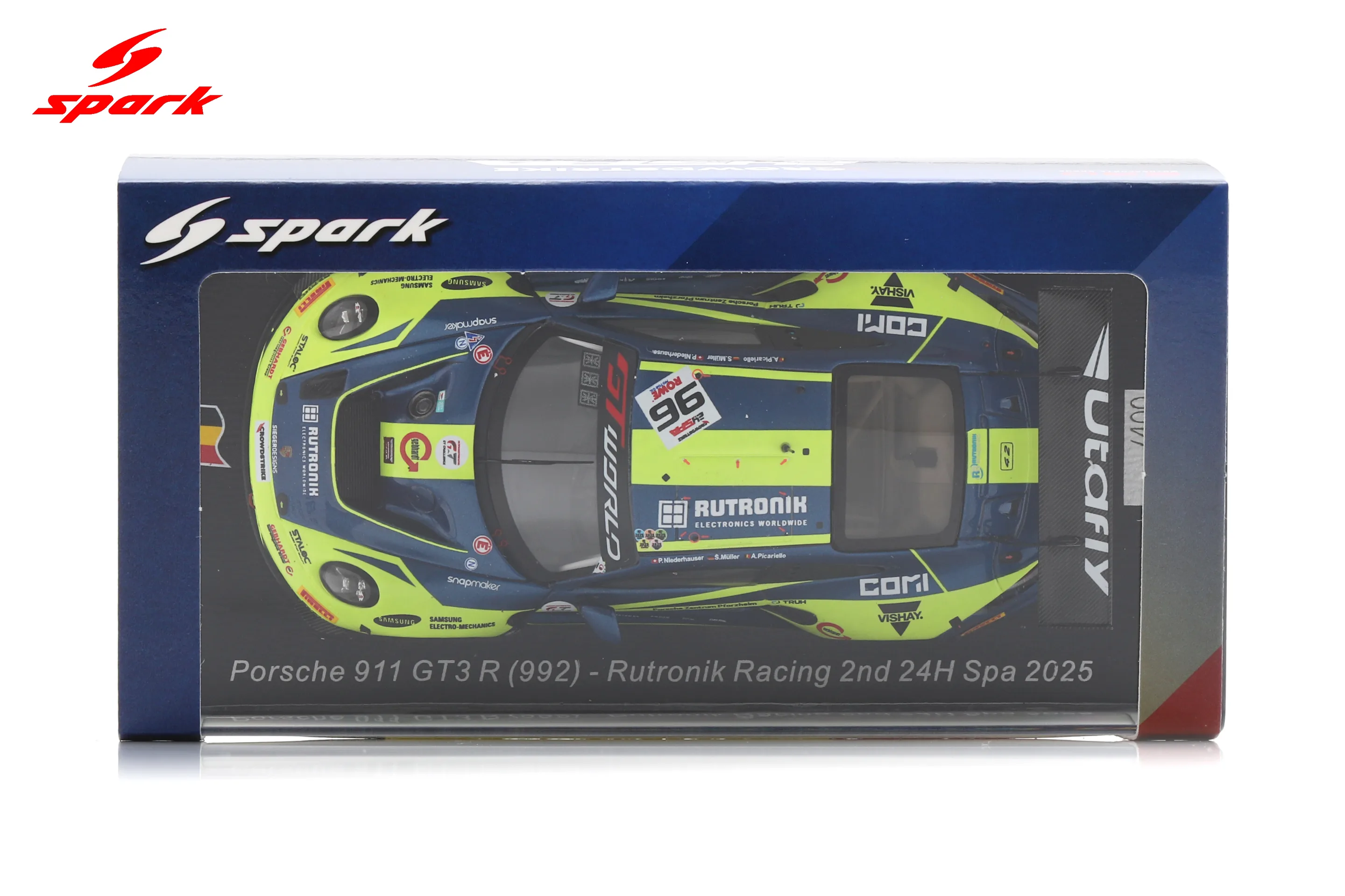 Porsche 911 GT3 R (992) No.96 Rutronik Racing 2nd 24H Spa 2025 S. Müller - P. Niederhauser - A. Picariello Limited 400